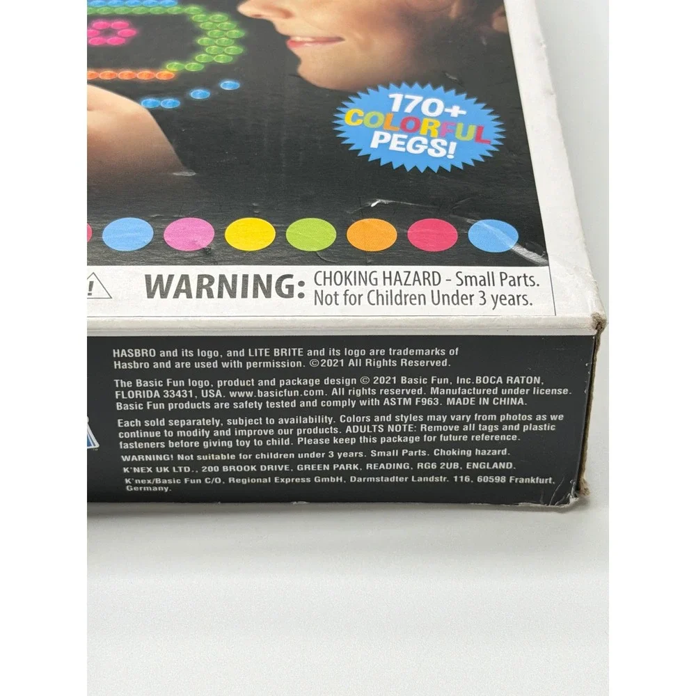 Lite Brite‎ Retro Classic Magic Screen Toy 182 Pieces 170 Colors For Kids